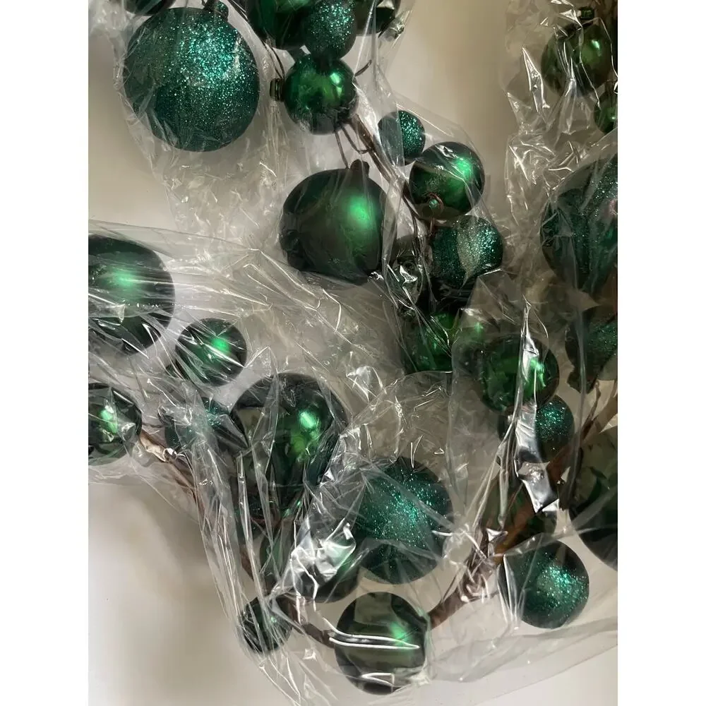 Set of 2 Branches Of Green Ornaments 6’ Long